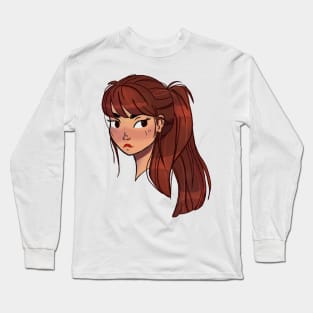 Pony tale girl illustration Long Sleeve T-Shirt